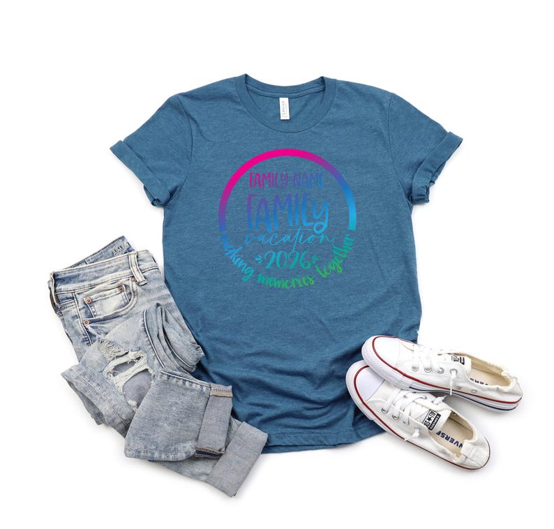 Custom Family Vacation 2026 Memories Shirt, Colorful Cruise Family 2026 Shirts, Family Holiday Shirts, Family Beach Shirt 画像 6