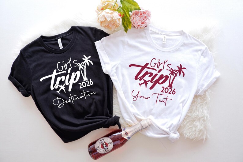Custom Destination Girls Trip 2026 Shirt, Personalized Women Travel Shirt, Women Cruise Shirt, Girls Vacation Tank Top, Holiday Shirt image 1