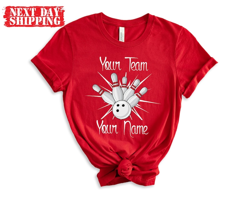 Camiseta de bolos personalizada, camisetas para equipos de bolos, camisetas para el equipo de bolos, camiseta personalizada para el equipo de bolos, camiseta divertida de bolos, regalo para jugadores de bolos imagen 3