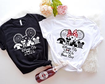 Custom Disney Trip 2026 Shirts, Family Disneyland Shirt, Disney Squad Tshirt,Minnie And Mickey 2026 Sweatshirt, Cute First Disney Trip Shirt