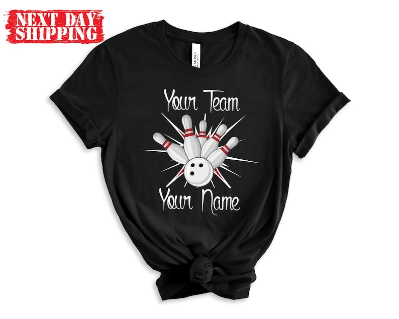 Camiseta de bolos personalizada, camisetas para equipos de bolos, camisetas para el equipo de bolos, camiseta personalizada para el equipo de bolos, camiseta divertida de bolos, regalo para jugadores de bolos imagen 4