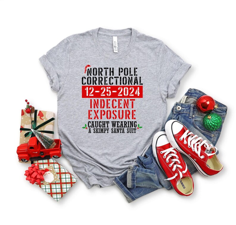 Custom Funny Christmas Group Shirt, 35 Quotes North Pole Correctional Christmas Shirts, Christmas Crew Tshirt, Family Christmas Matching Tee image 6