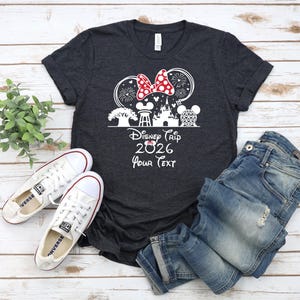 Custom Disney Trip 2026 Shirts, Family Disneyland Shirt, Disney Squad Tshirt,Minnie And Mickey 2026 Sweatshirt, Cute First Disney Trip Shirt image 2