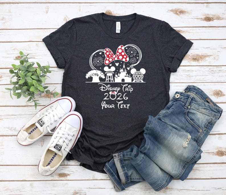 Custom Disney Trip 2026 Shirts, Family Disneyland Shirt, Disney Squad Tshirt,Minnie And Mickey 2026 Sweatshirt, Cute First Disney Trip Shirt image 2