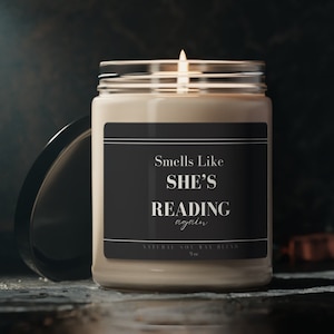 Smells Like She&#39;s Reading Again Soy Wax Scented Candle, Reader Gift, Funny Candle, Birthday Gifts For Her, Book Lover, Bookstore, Library