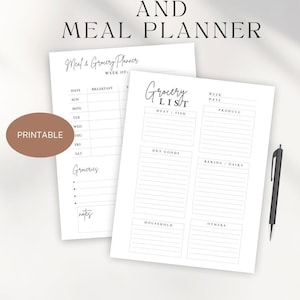 Tygodniowa lista zakupów | Planer posiłków do wydrukowania | 7-dniowy plan menu | Planer żywności | List | Do wydrukowania | Planer diety