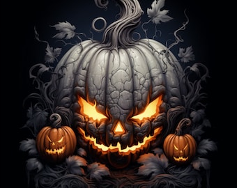 60 Halloween Coloring Pages for adult, Pumpkin Coloring Pages, Halloween Grayscale Coloring Pages