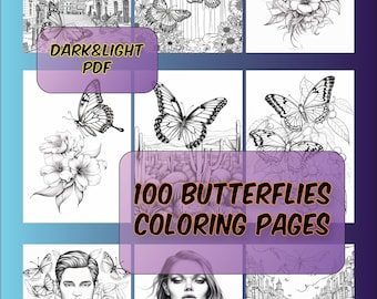 100 Schmetterlinge Malvorlagen, Schmetterlinge Ausmalbilder, Schmetterlinge Malbuch