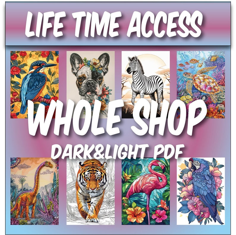 Whole Shop Bundle Coloring Pages - Instant Download - Grayscale ...