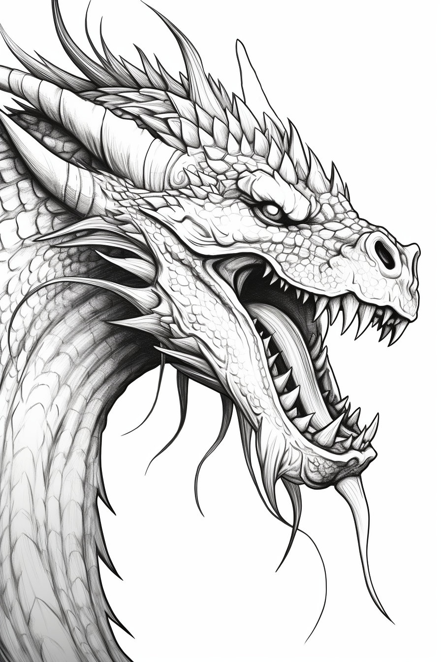 50 gotische draken kleurplaten, kleurplaten in grijstinten, kleurboek  volwassenen, kleurplaten draken voor kinderen, draken afdrukbare pdf - Etsy  België, image size:896x1344