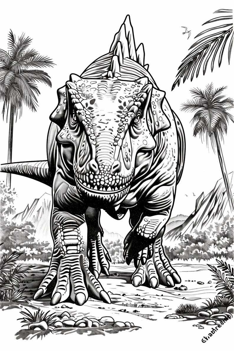 Jurassic Dreams: 45 Dinosaur Coloring Pages for Relaxation and ...