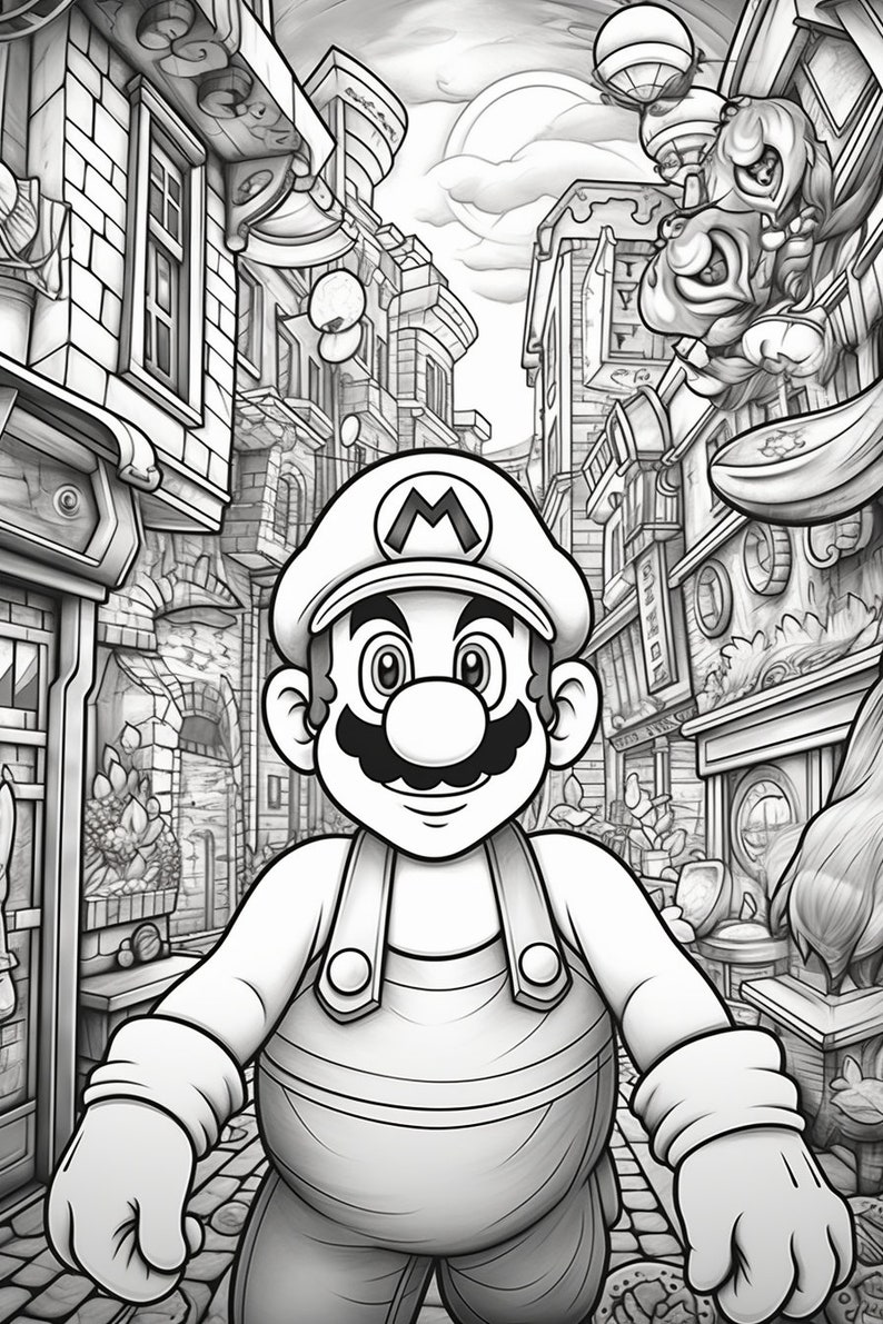 Super Mario Coloring Pages 35 Adult & Kids Sheets PDF ,mario Bros
