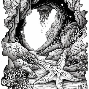 40 Sea Creatures Coloring Pages, Sea Animals coloring sheets,adults coloring pages ,sea animal kids coloring book