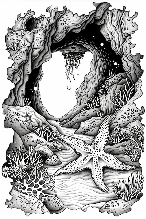 40 Sea Creatures Coloring Pages, Sea Animals coloring sheets,adults coloring pages ,sea animal kids coloring book