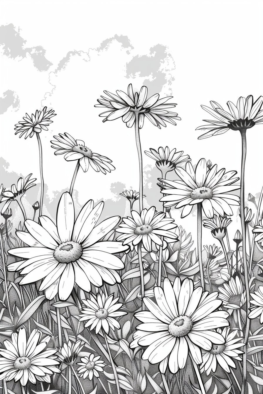 Daisy Diversions-40 Flourish of Floral Coloring Pages,adults