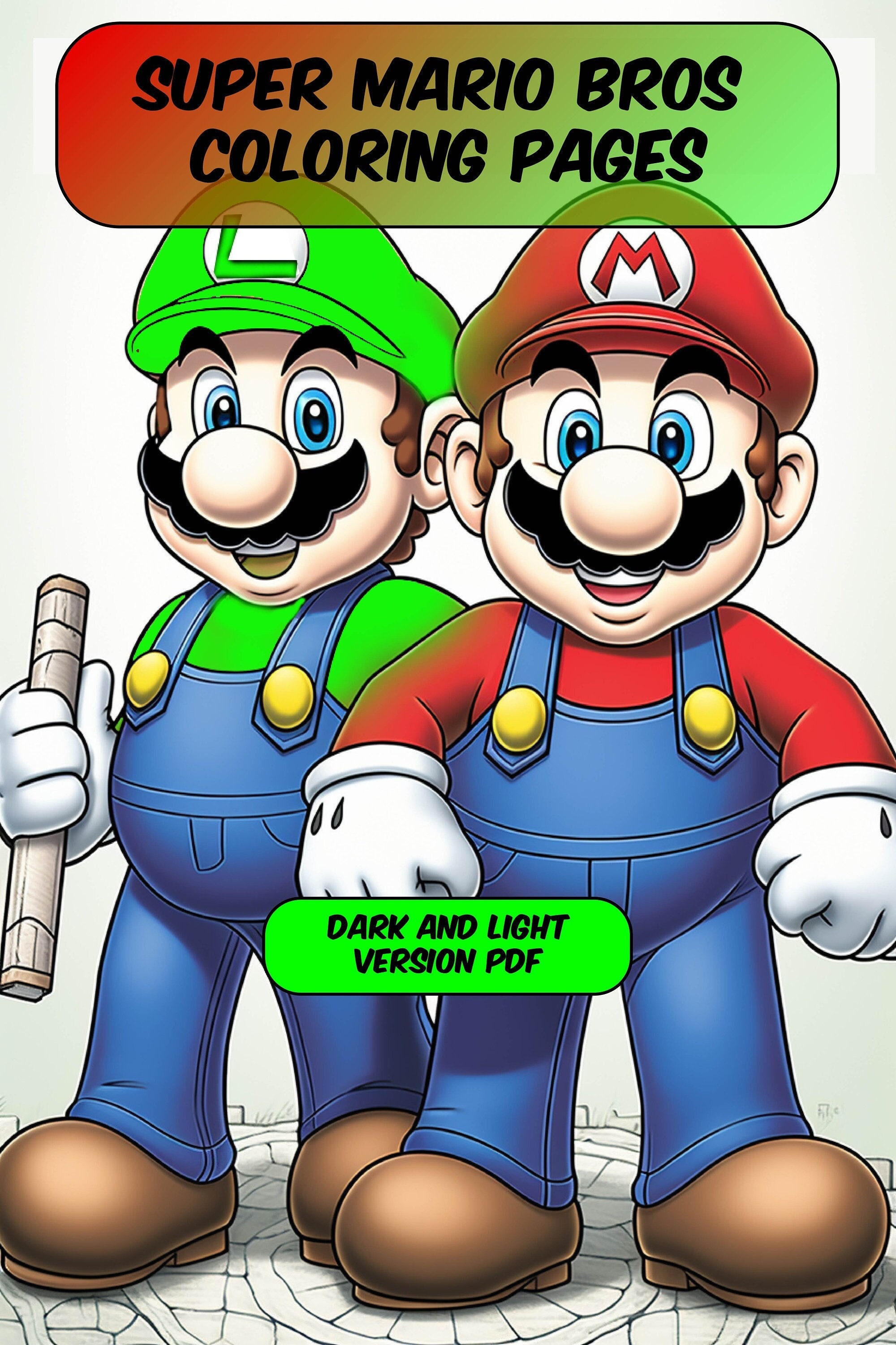 super mario here we goo!! : super mario coloring book / 50+ Illustrations  Mario Brothers Coloring Books for Kids / Ideal Gift For Those Who Love  Super Mario Bros / 50 pages / 8.5*11 inches (Paperback) 