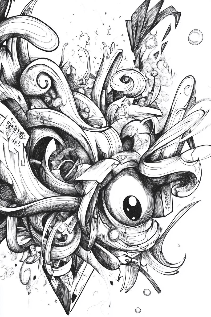33 Trippy Graffiti Coloring Pages, Trippy Coloring Sheets,trippy ...