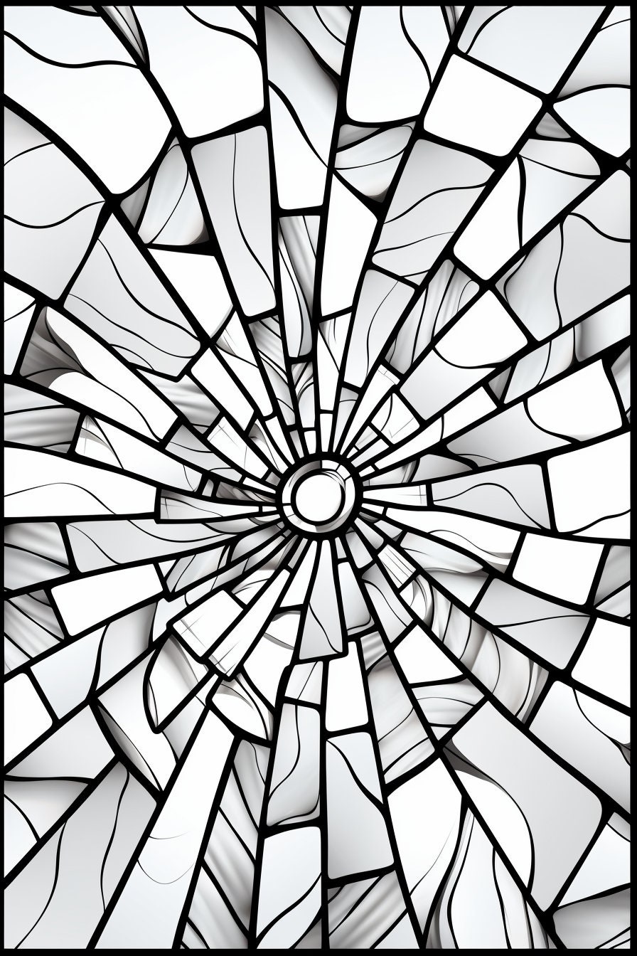50 Stained Glass Coloring Pages ,grayscale Coloring Sheets, Adults ...
