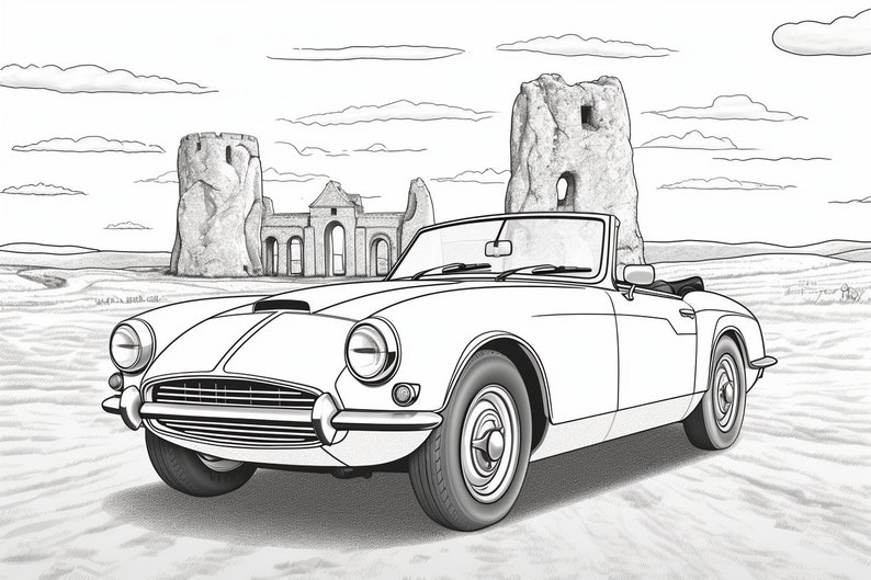 80 Old Cars Coloring Pages for Adults, Vintage Cars Coloring Sheets ...