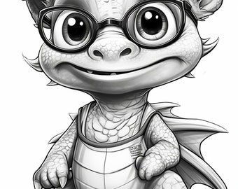 45 Fantasy Dragons Coloring Pages for kids, funny little dragons coloring sheets,fantasy adults coloring book,stress relief coloring pages