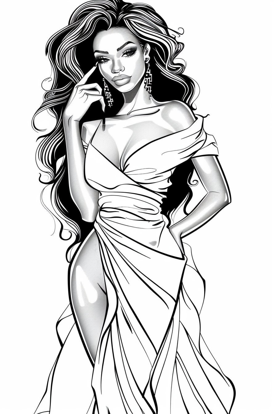 40 Black Beauty Fashion Coloring Pages, Black Women Fashion Coloring  Sheets,beautiful Women Coloring Book - Etsy, image size:896x1344
