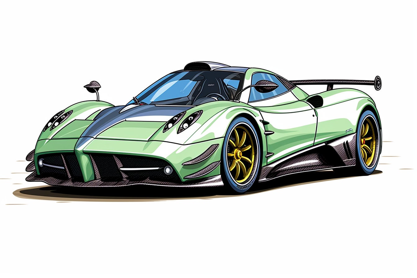 高級車の塗り絵 - トップ50のスーパーカー - ブガッティ、フェラーリ、ランボルギーニ - 子供から大人まで楽しめる、リラックスできる楽しい塗り絵  - Etsy 日本, image size:1344x896