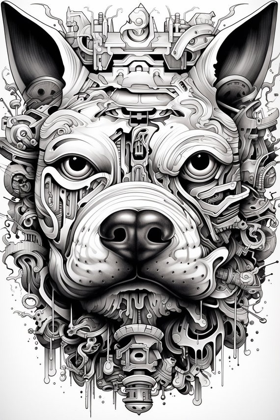 45 Trippy animals coloring pages,psychedelic coloring sheets,adults coloring book,stress relief grayscale colouring pages