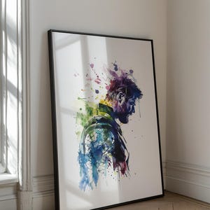 Thor Watercolor Profile Print, Boy Bedroom Decor, Kids Digital Wall Art, Thor Wall art