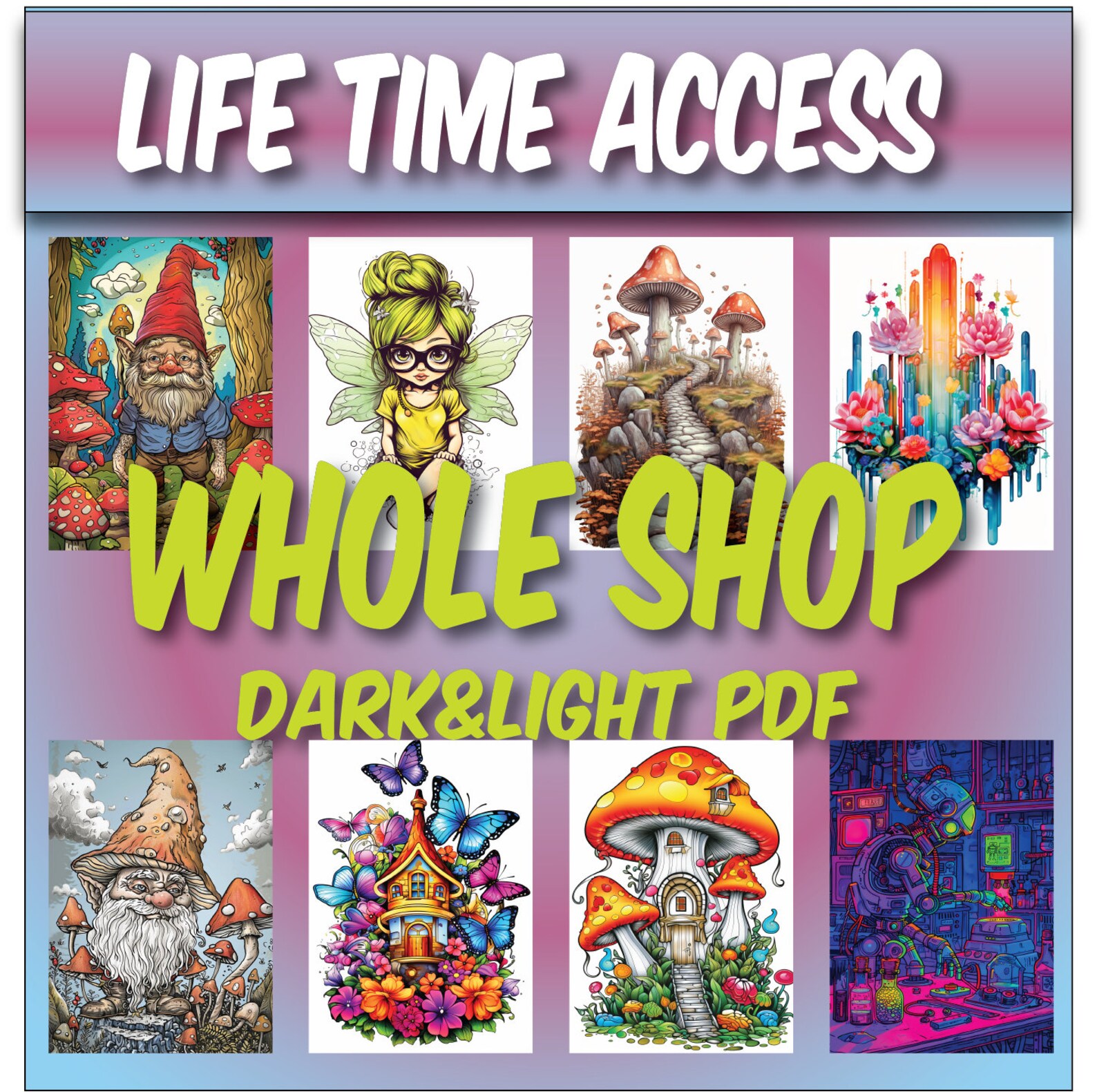 Whole Shop Bundle Coloring Pages - Instant Download - Grayscale ...