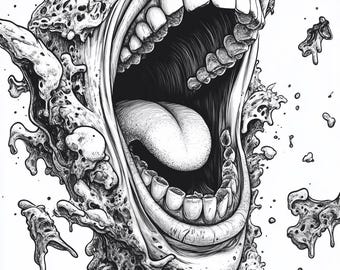 45 Surreal Body Parts In The Sky coloring pages for adults,Trippy Printable Coloring Book,Psychedelic Grayscale Coloring Pages