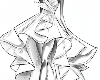 40 Black Beauty Fashion Coloring Pages, black Women Fashion coloring sheets,Beautiful Women  Coloring Book