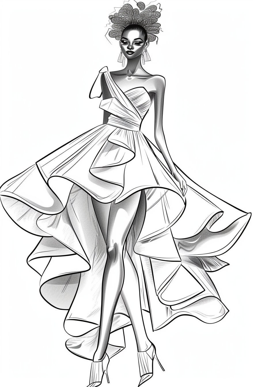 40 Black Beauty Fashion Coloring Pages, Black Women Fashion Coloring  Sheets,beautiful Women Coloring Book - Etsy, image size:896x1344