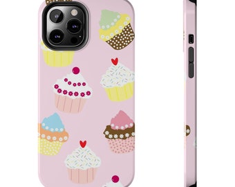 Cute Cupcakes on a Pink Background iPhone Case