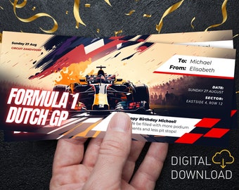 Editable Formula Ticket |  F1 US Grand Prix | Custom F1 Digital template | Surprise gift ticket for a race |  Printable F1 ticket