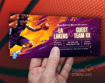 Digital Basketball ticket Canva template