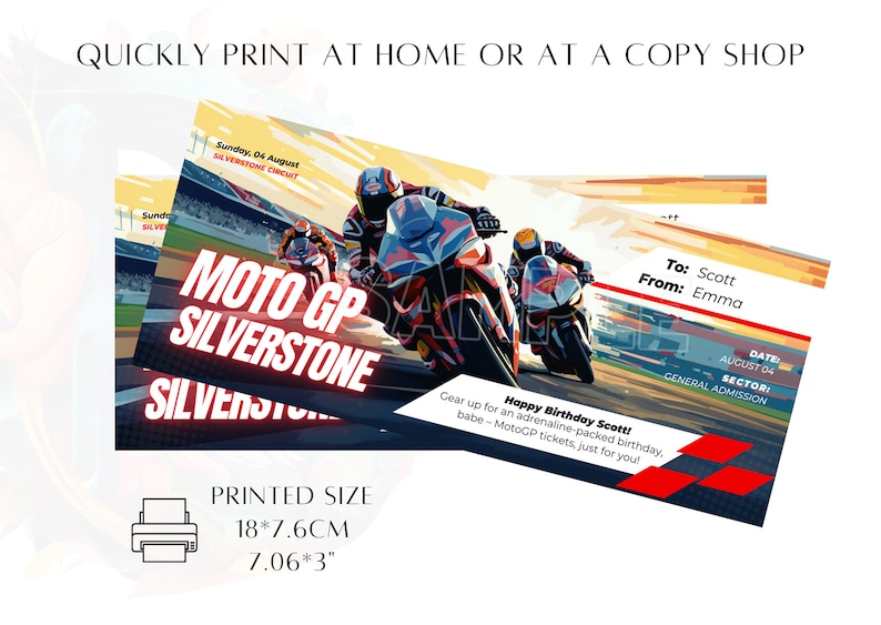 Editable Moto GP Silverstone Ticket British Grand Prix Etsy
