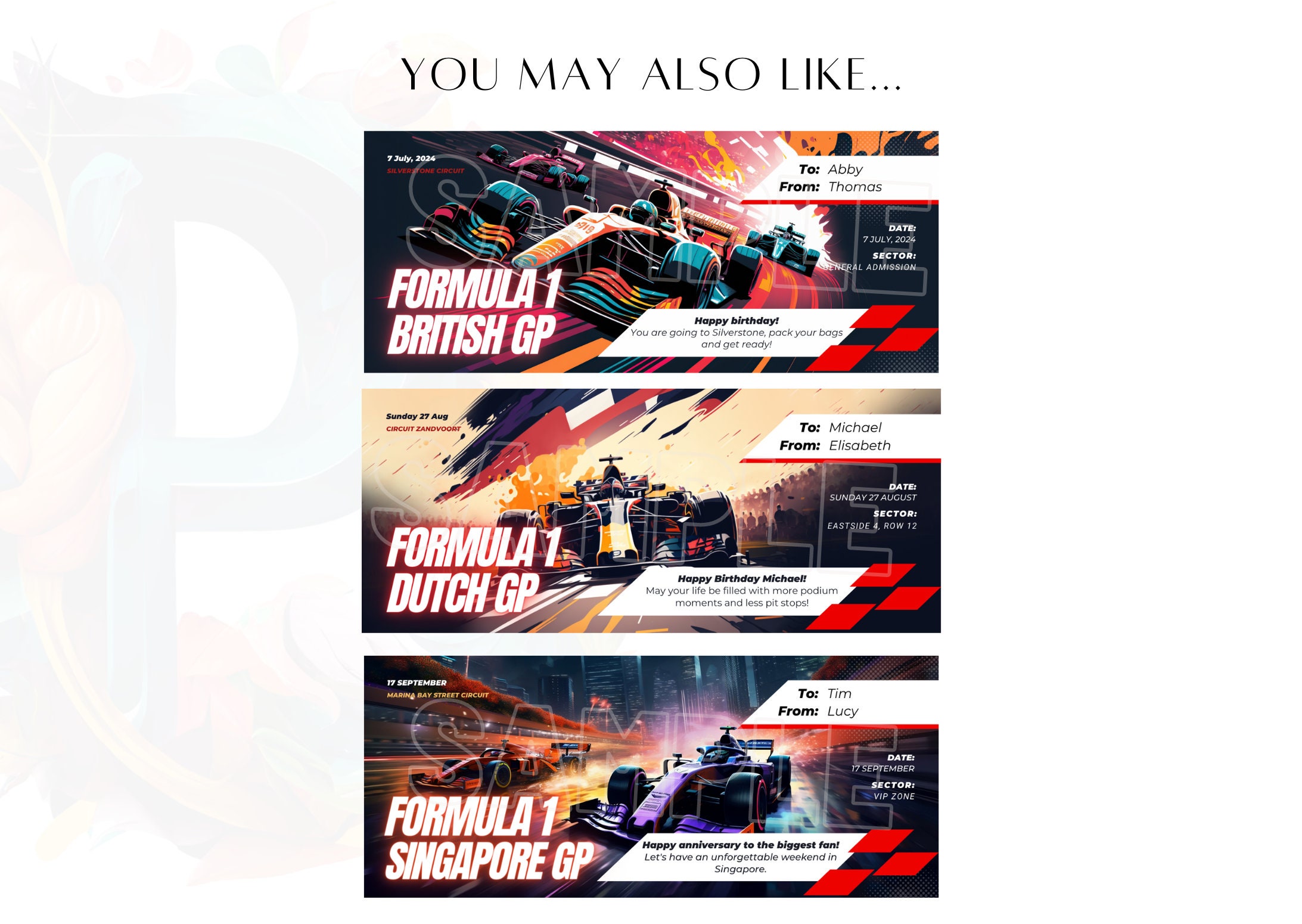Editable Formula 1 Ticket Monaco F1 Grand Prix Custom F1 Digital Template Surprise Gift Ticket