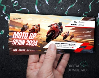 Editable Moto GP Spanish Grand Prix Ticket: Surprise Gift (Digital Download)