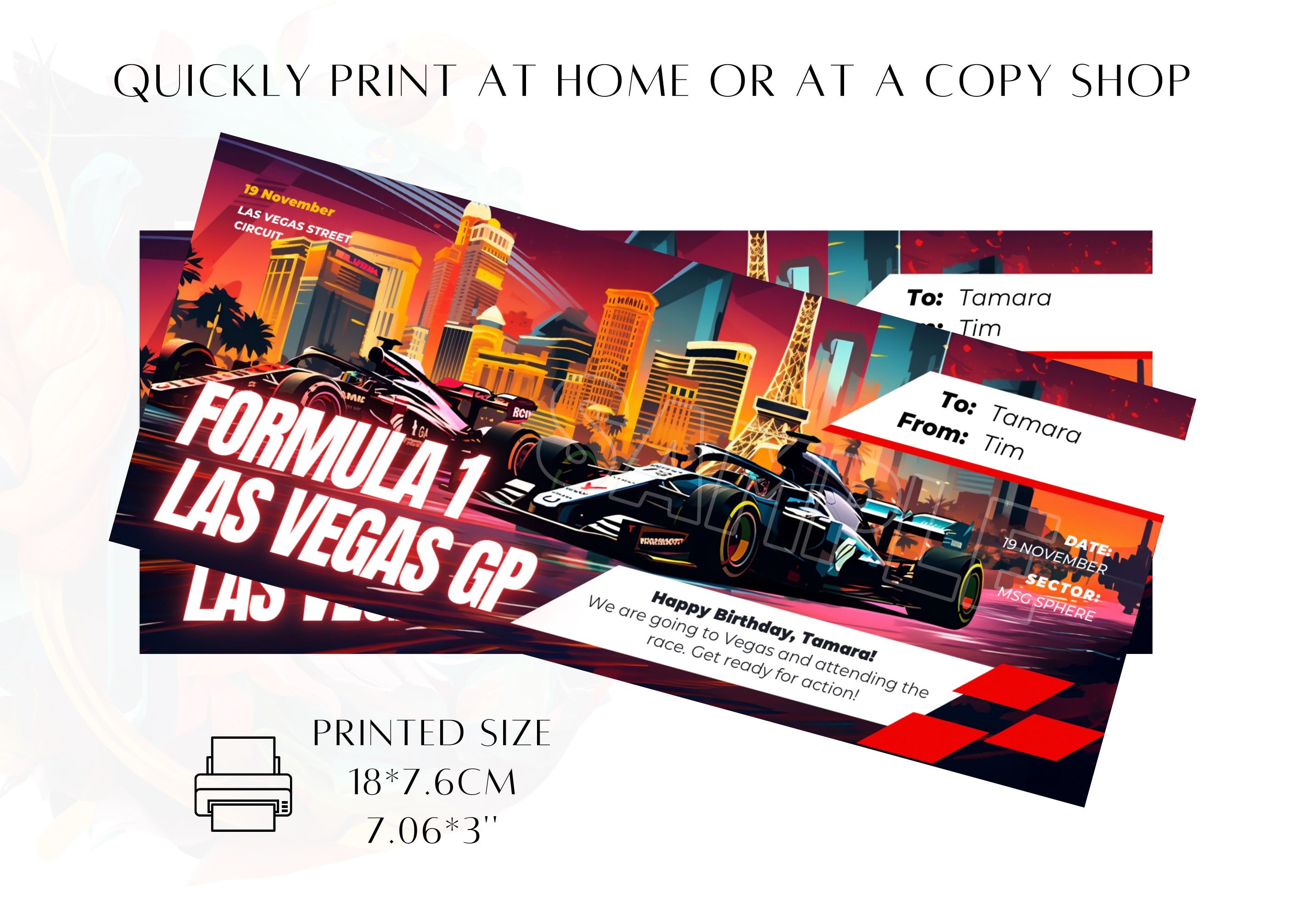 Editable Formula 1 Ticket Las Vegas Grand Prix F1 Las Vegas GP Digital