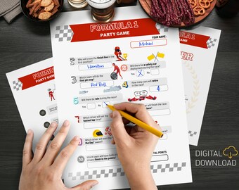 Formula 1 Race Party Game: Printable Trivia (Digital Download)