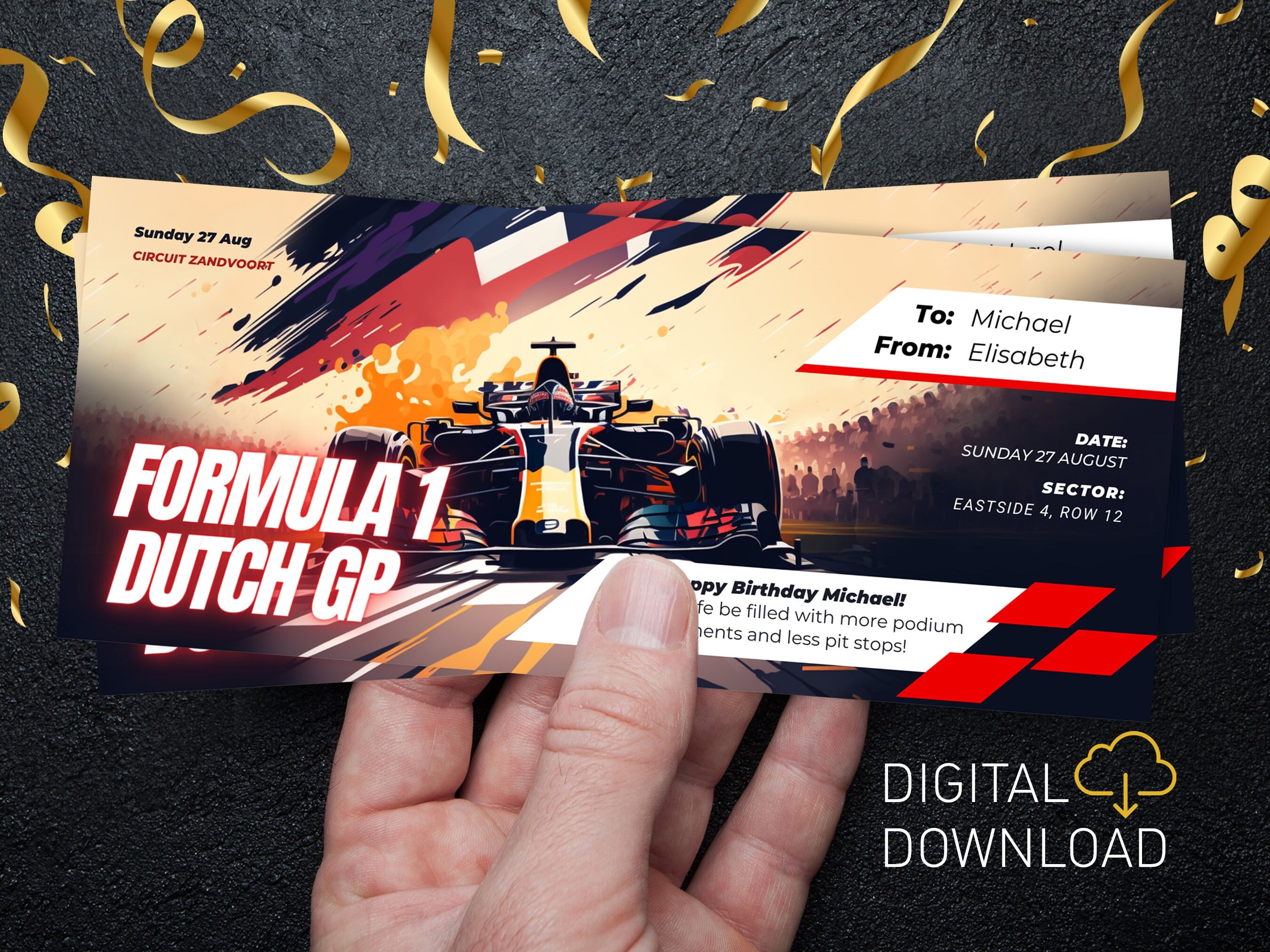 Editable Formula 1 Ticket Dutch F1 Grand Prix F1 Dutch GP Etsy
