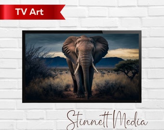 Elephant TV Screensaver Artwork for Roku TV - Amazon Fire - Amazon Fire Stick - Unique Digital Art - Home Décor - Instant Download