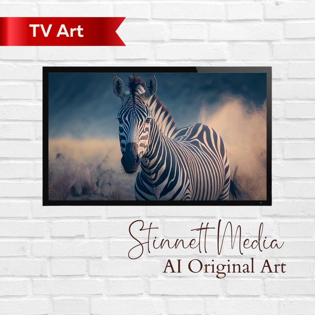 Zebra Artwork for TV Art Unique Digital Art Home Decor Instant Download