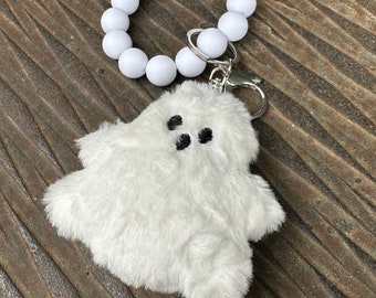 Mini plush ghost bracelet keychain