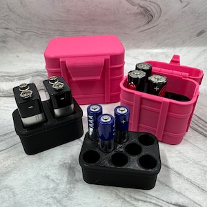 Battery Box - AAA, AA and/or 9V in Hot Pink