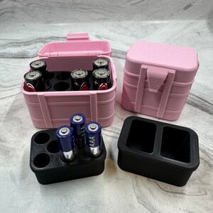 Battery Box - AAA, AA and/or 9V in Light Pink