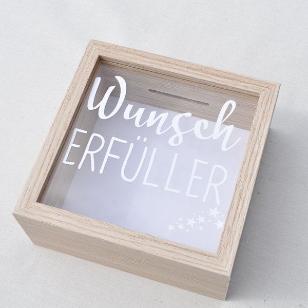 Money box, picture frame, wish fulfiller