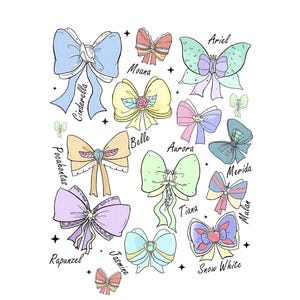 Princess Cute Ribbons And Bows Png, Princess Png, Princess Coquette Tee, Princess Bow Svg, Gift for Child, Digital File