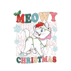 Kerst aristokatten png, kerstverlichting SVG, Marie SVG, kerstmis Marie, kerst kat png, Marie shirt SVG, schattige kat png, digitaal bestand