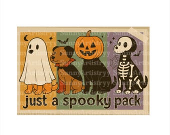 Retro Halloween Dog Ghost Png, Girly Halloween Png, Fall Png, Halloween Png, Spooky Season Png, Pumpkin Halloween, Spooky Mama png